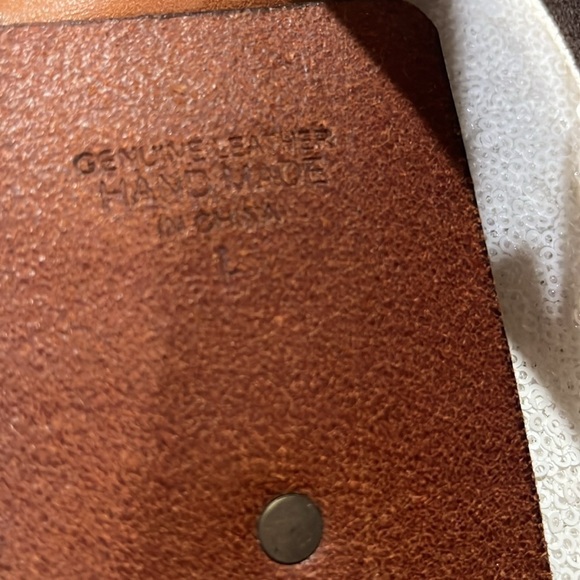 Línea Pelle brown leather belt, gold buckle size L - Picture 4 of 5